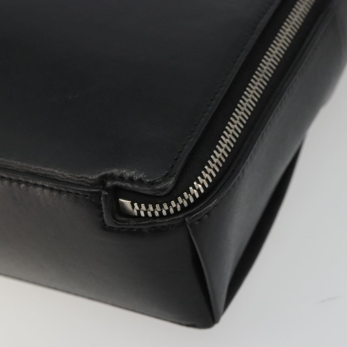 BOTTEGA VENETA Maxi INTRECCIATO Bag Leather 2way Black Silver Auth 190305