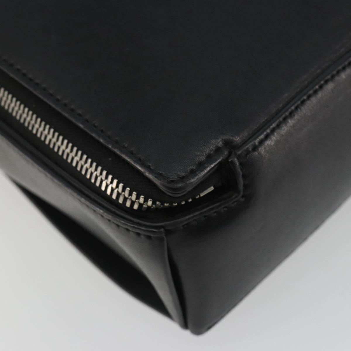 BOTTEGA VENETA Maxi INTRECCIATO Bag Leather 2way Black Silver Auth 190305