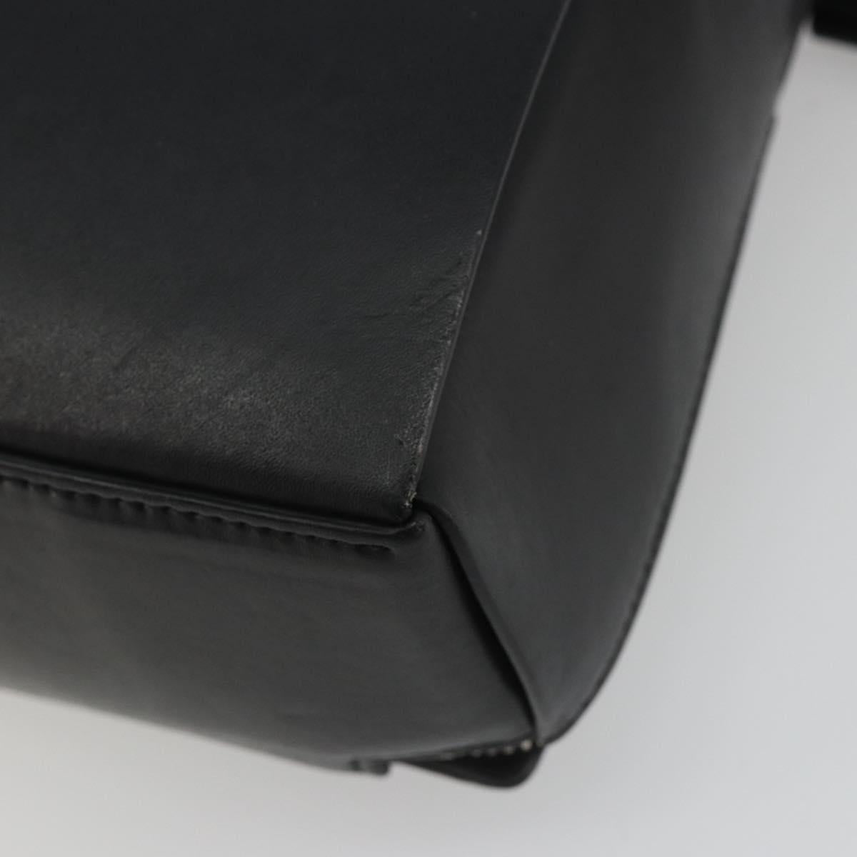BOTTEGA VENETA Maxi INTRECCIATO Bag Leather 2way Black Silver Auth 190305