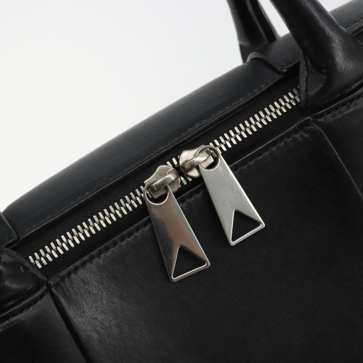 BOTTEGA VENETA Maxi INTRECCIATO Bag Leather 2way Black Silver Auth 190305