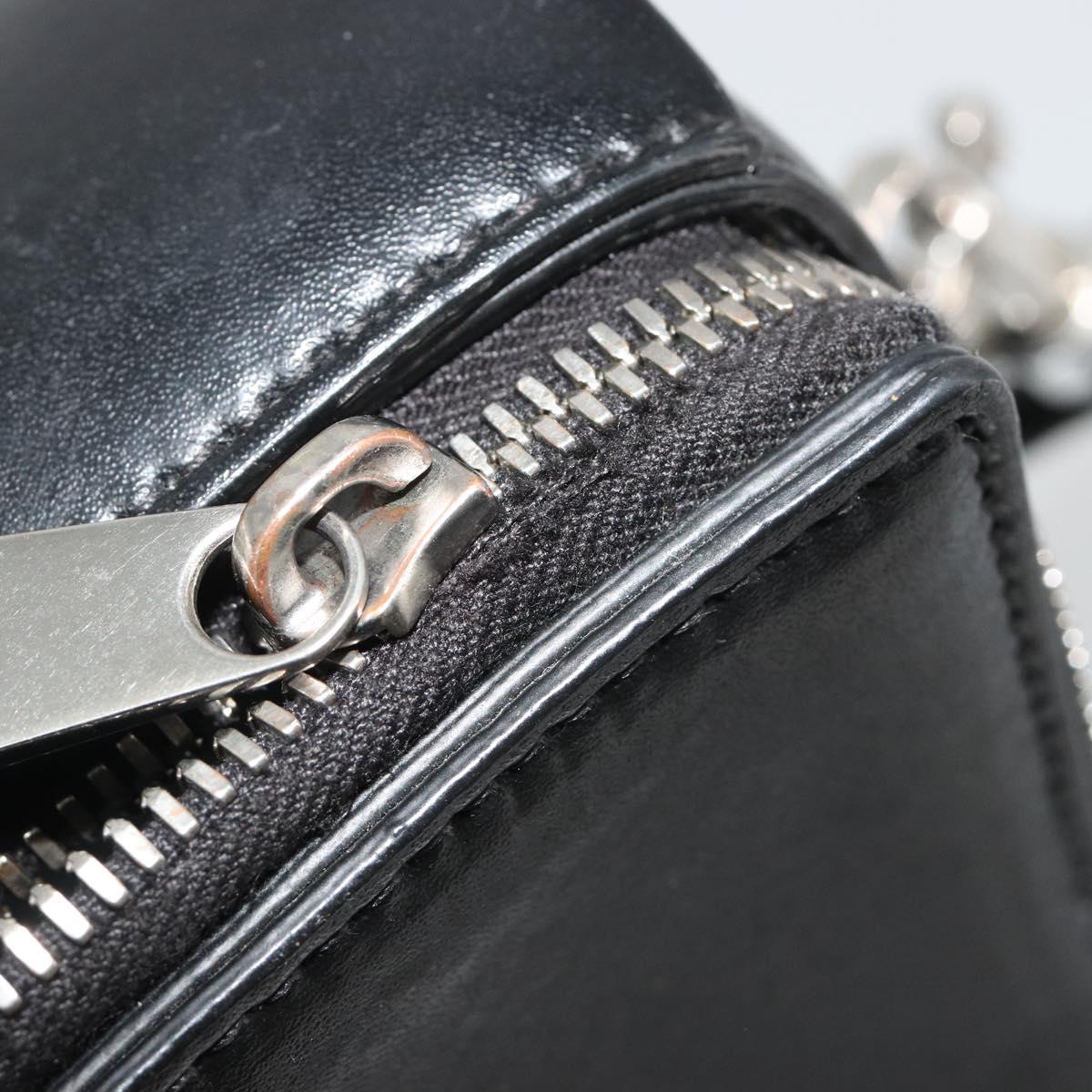 BOTTEGA VENETA Maxi INTRECCIATO Bag Leather 2way Black Silver Auth 190305