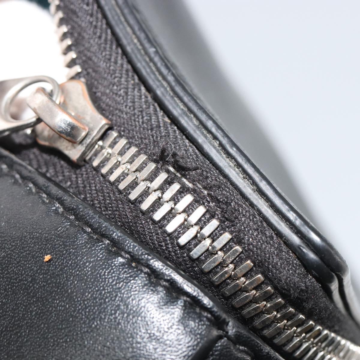 BOTTEGA VENETA Maxi INTRECCIATO Bag Leather 2way Black Silver Auth 190305