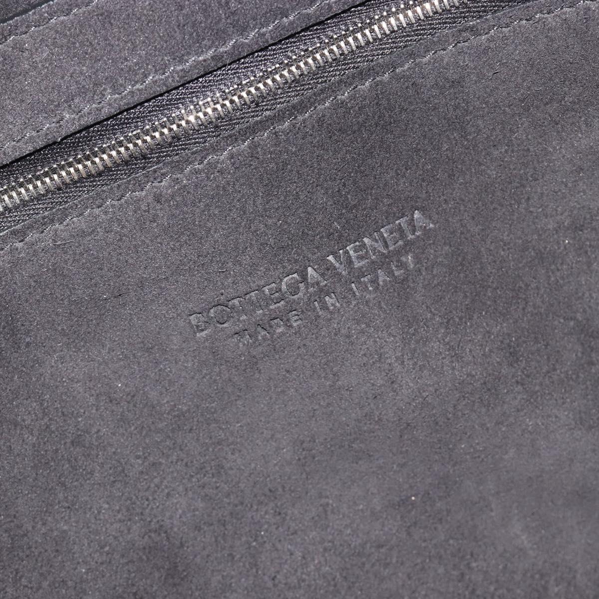 BOTTEGA VENETA Maxi INTRECCIATO Bag Leather 2way Black Silver Auth 190305