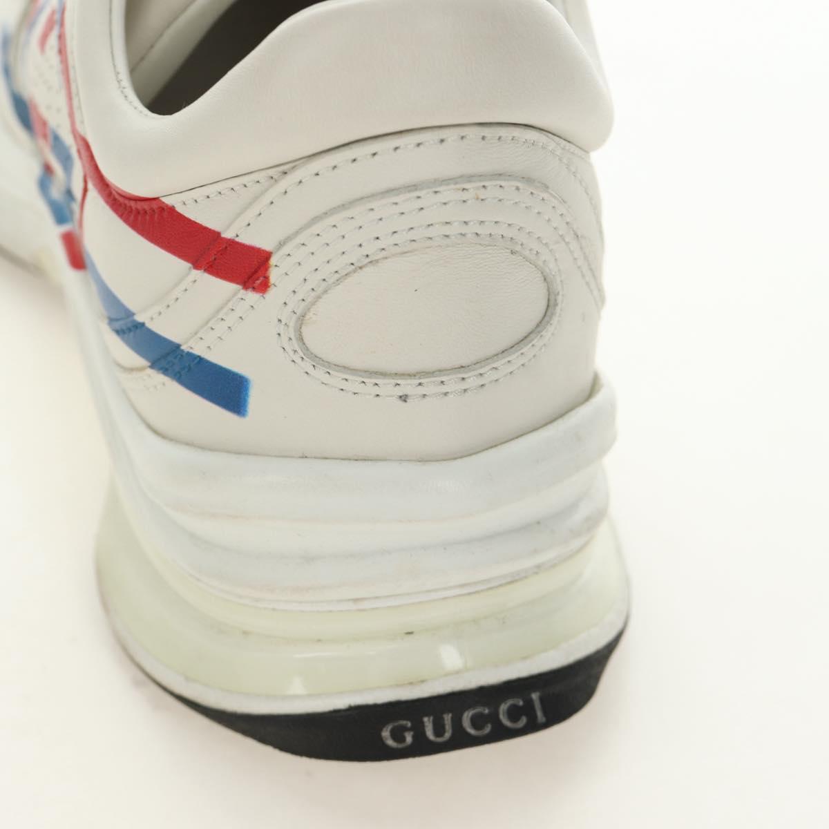 GUCCI Gucci Run Sneakers Leather White Auth 190306M
