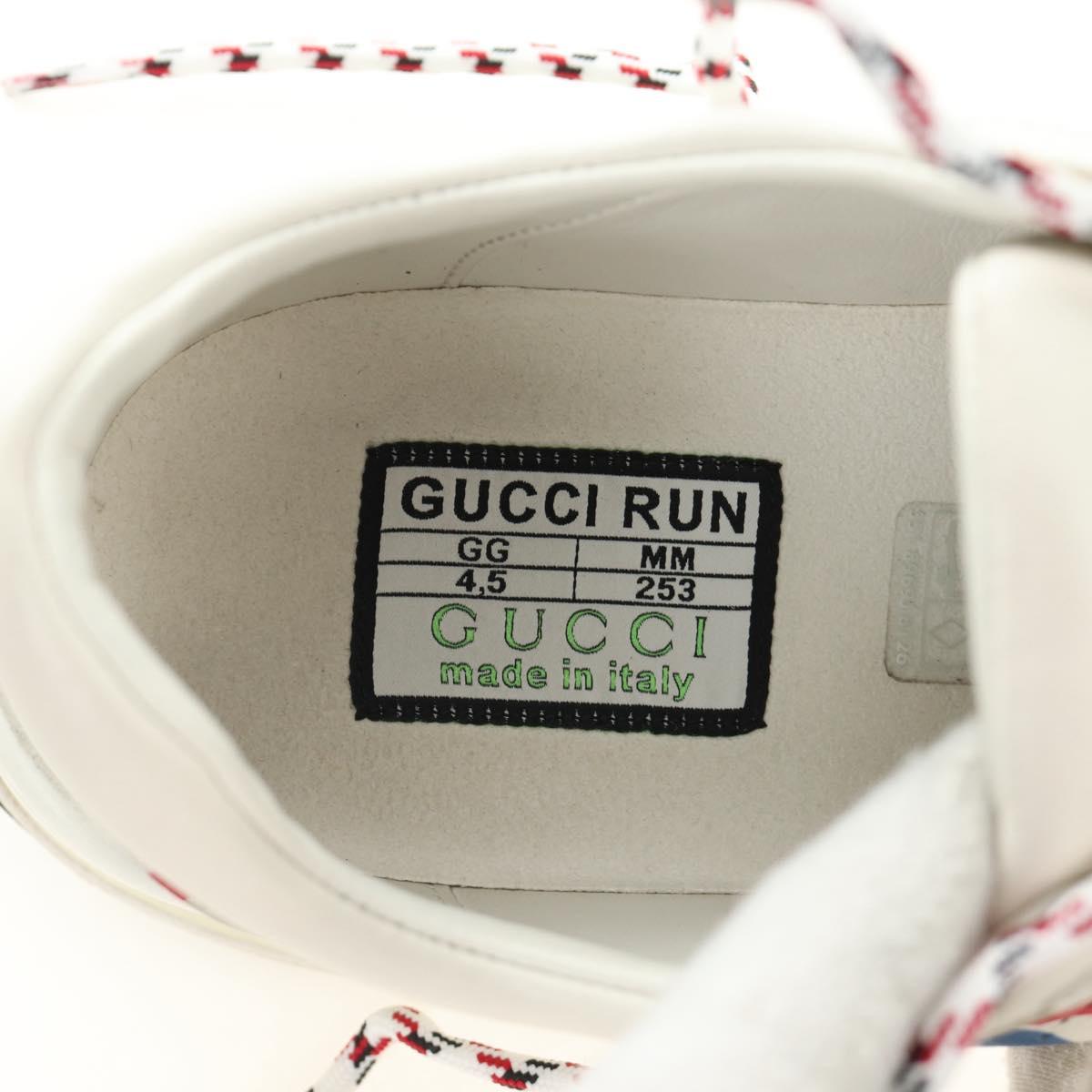 GUCCI Gucci Run Sneakers Leather White Auth 190306M