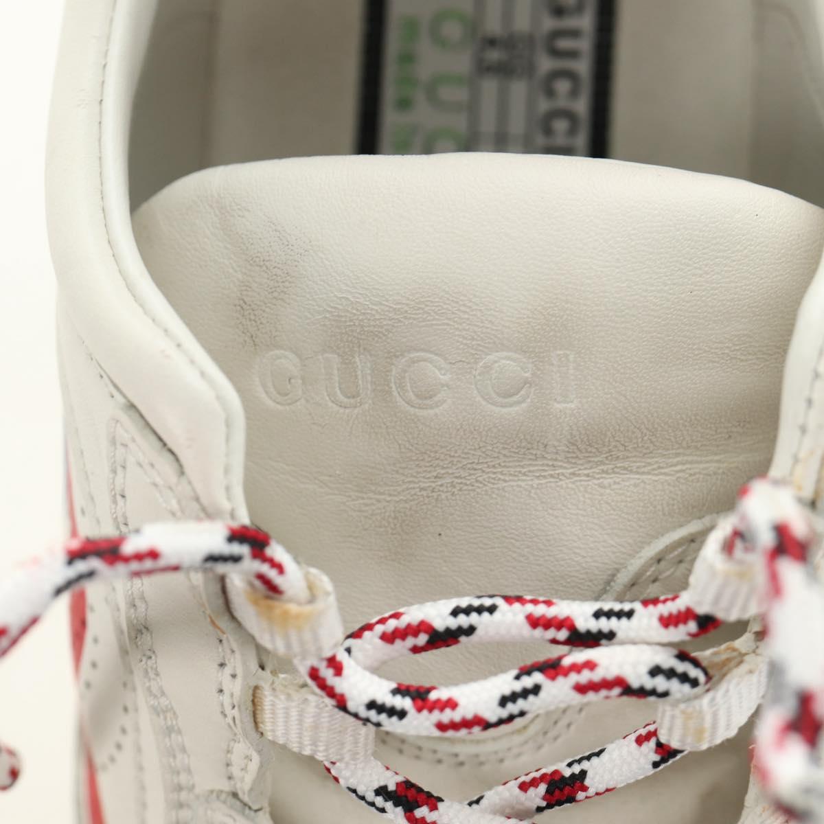 GUCCI Gucci Run Sneakers Leather White Auth 190306M