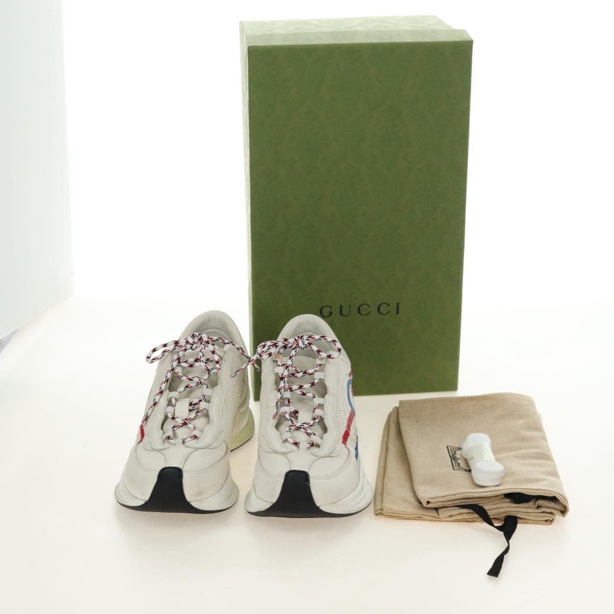 GUCCI Gucci Run Sneakers Leather White Auth 190306M