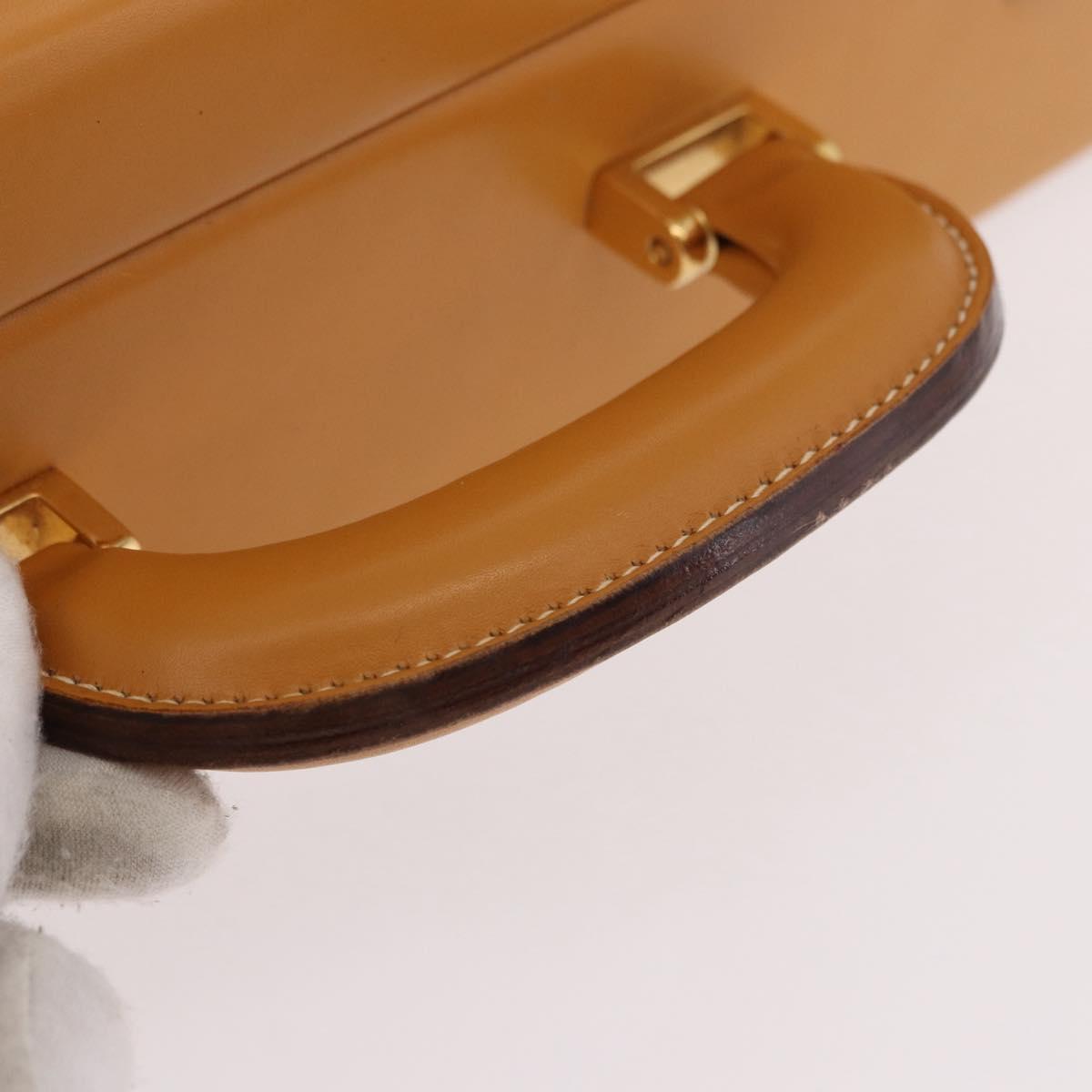 GUCCI Micro GG Supreme Attache Case Hand Bag PVC Beige Gold Auth 190309