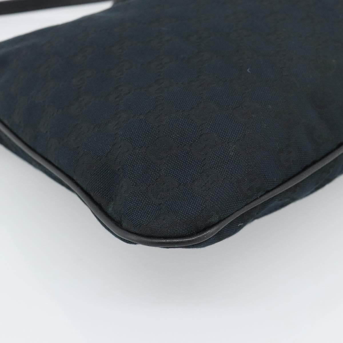 GUCCI GG Canvas Shoulder Bag Black Gold 169947 Auth 190317A