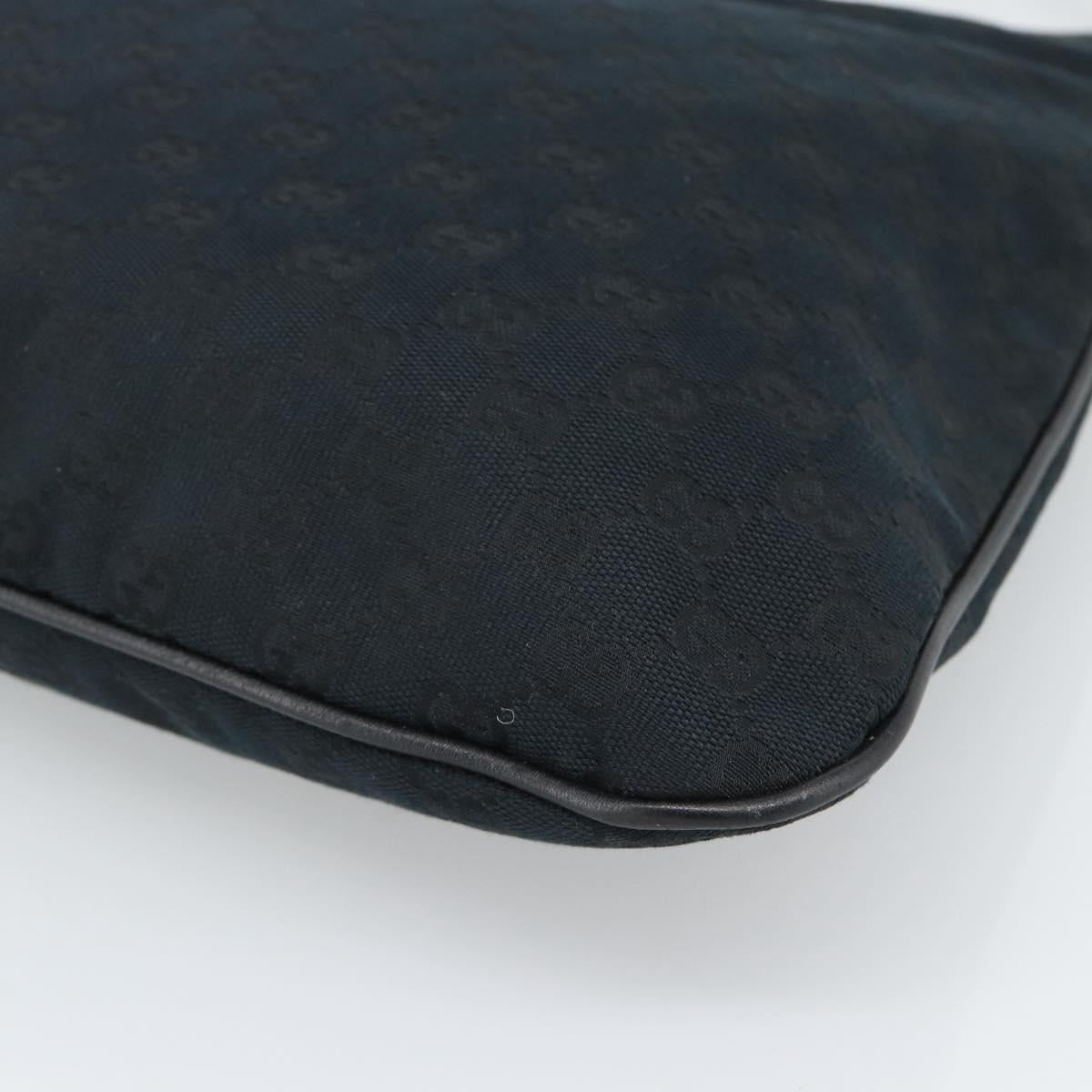 GUCCI GG Canvas Shoulder Bag Black Gold 169947 Auth 190317A