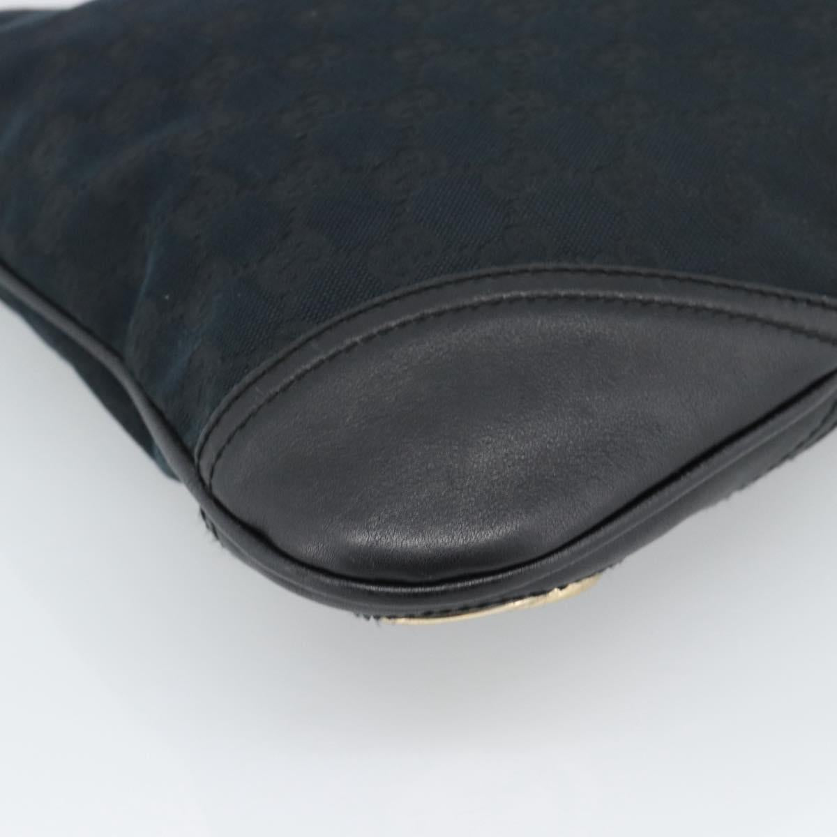 GUCCI GG Canvas Shoulder Bag Black Gold 169947 Auth 190317A