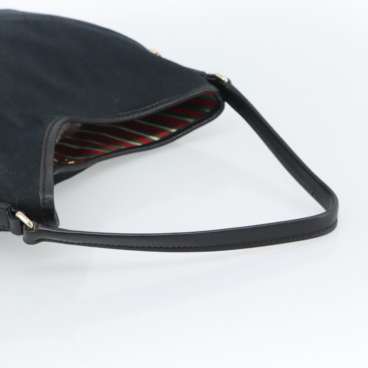 GUCCI GG Canvas Shoulder Bag Black Gold 169947 Auth 190317A