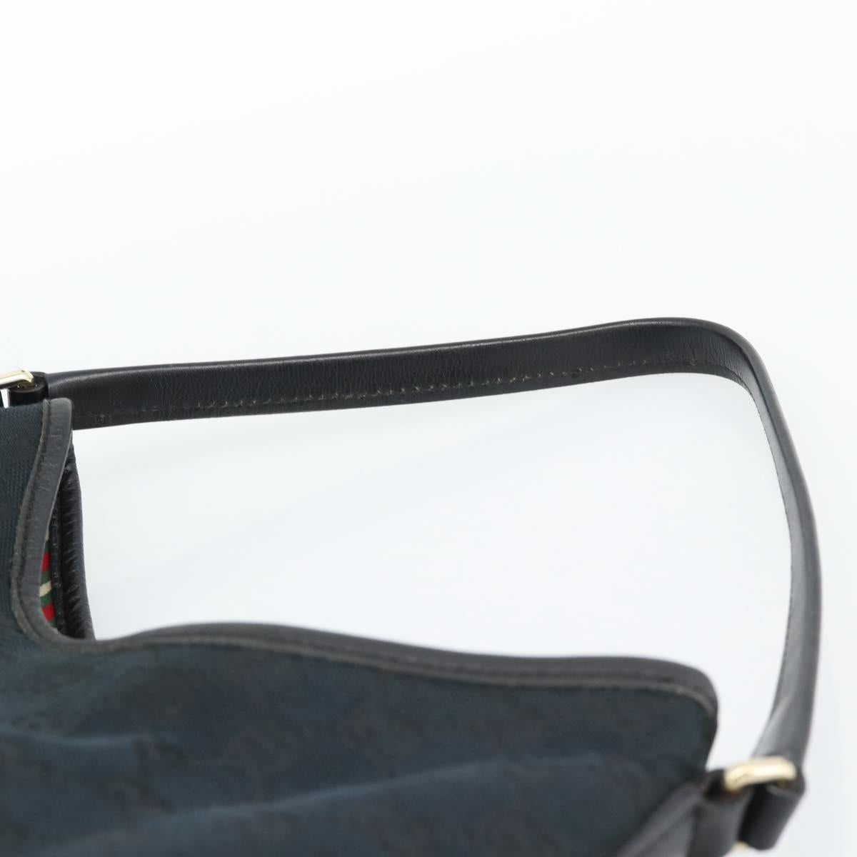 GUCCI GG Canvas Shoulder Bag Black Gold 169947 Auth 190317A