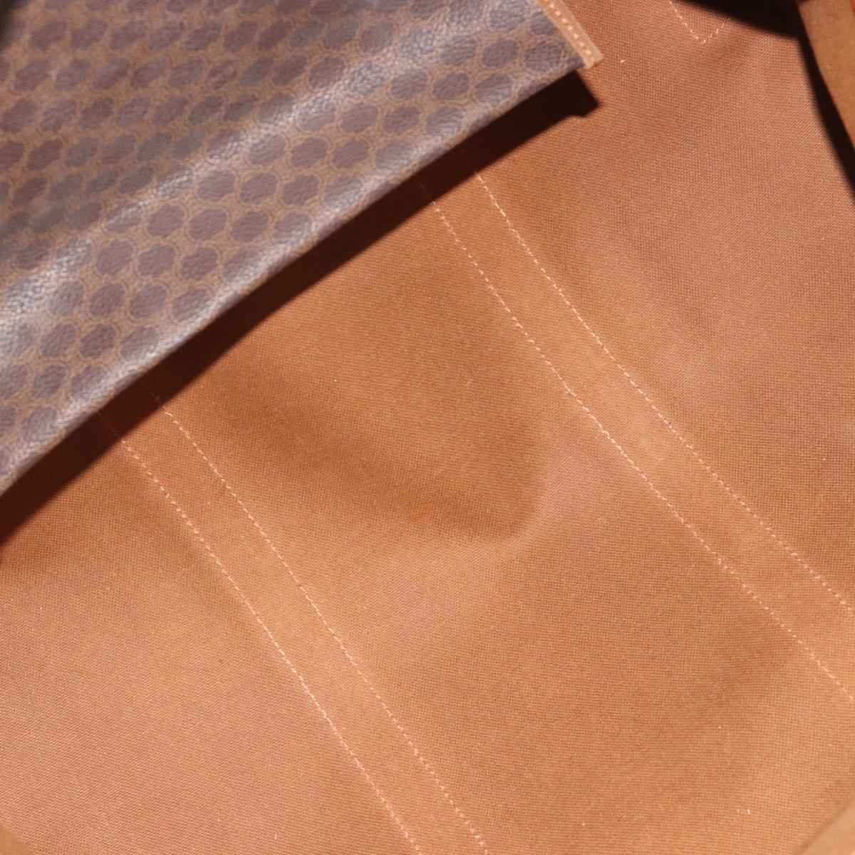 CELINE Macadam Canvas Boston Bag PVC Leather Brown Gold Auth 190319