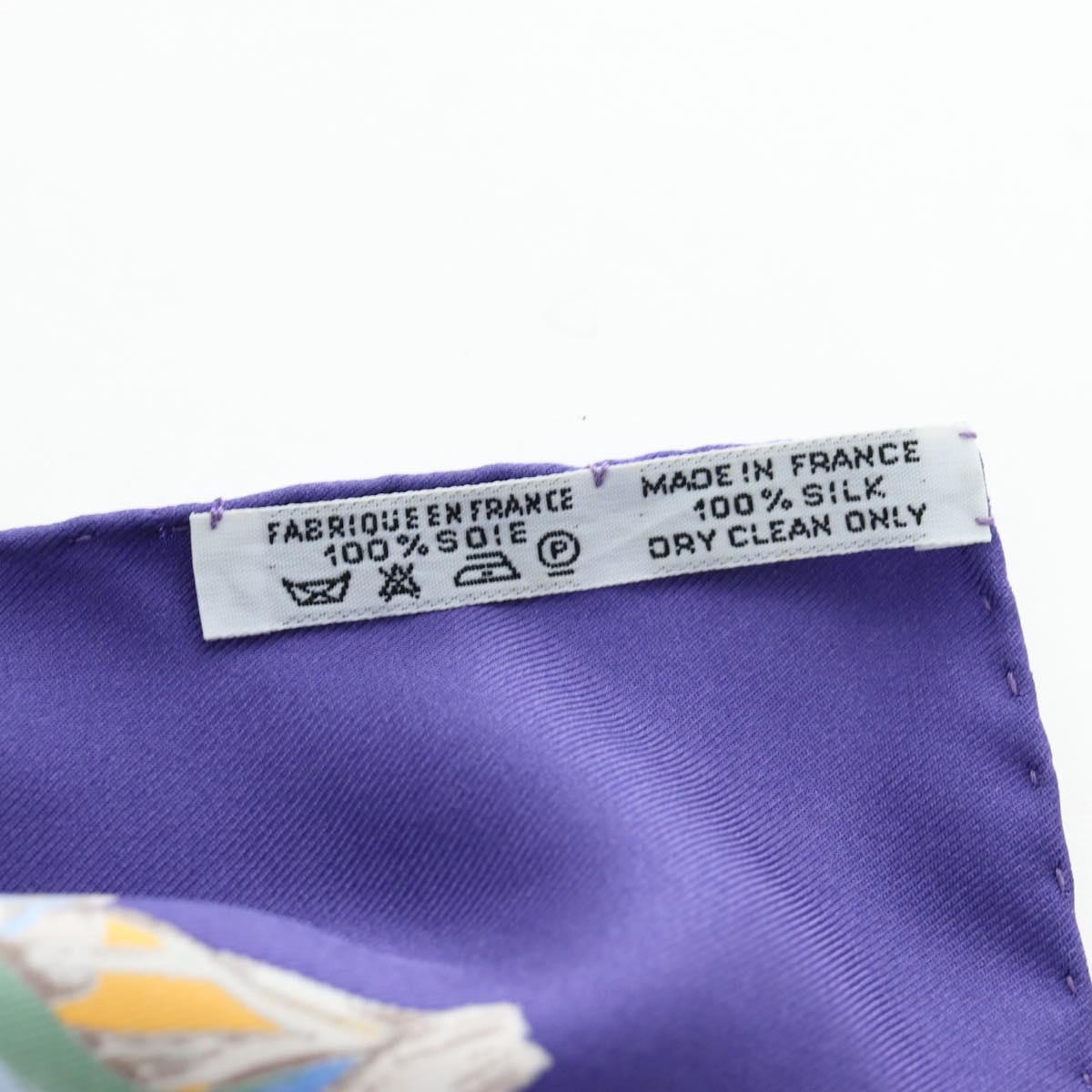 HERMES Carre 90 Scarf ”TROPIQUES” Silk Blue Auth 190320M