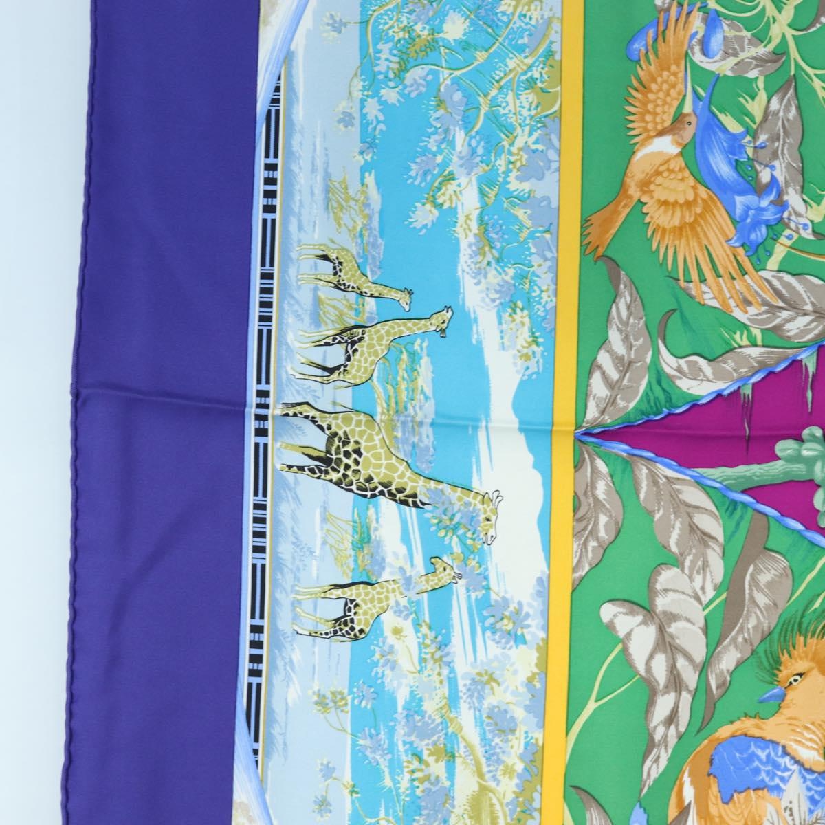 HERMES Carre 90 Scarf ”TROPIQUES” Silk Blue Auth 190320M
