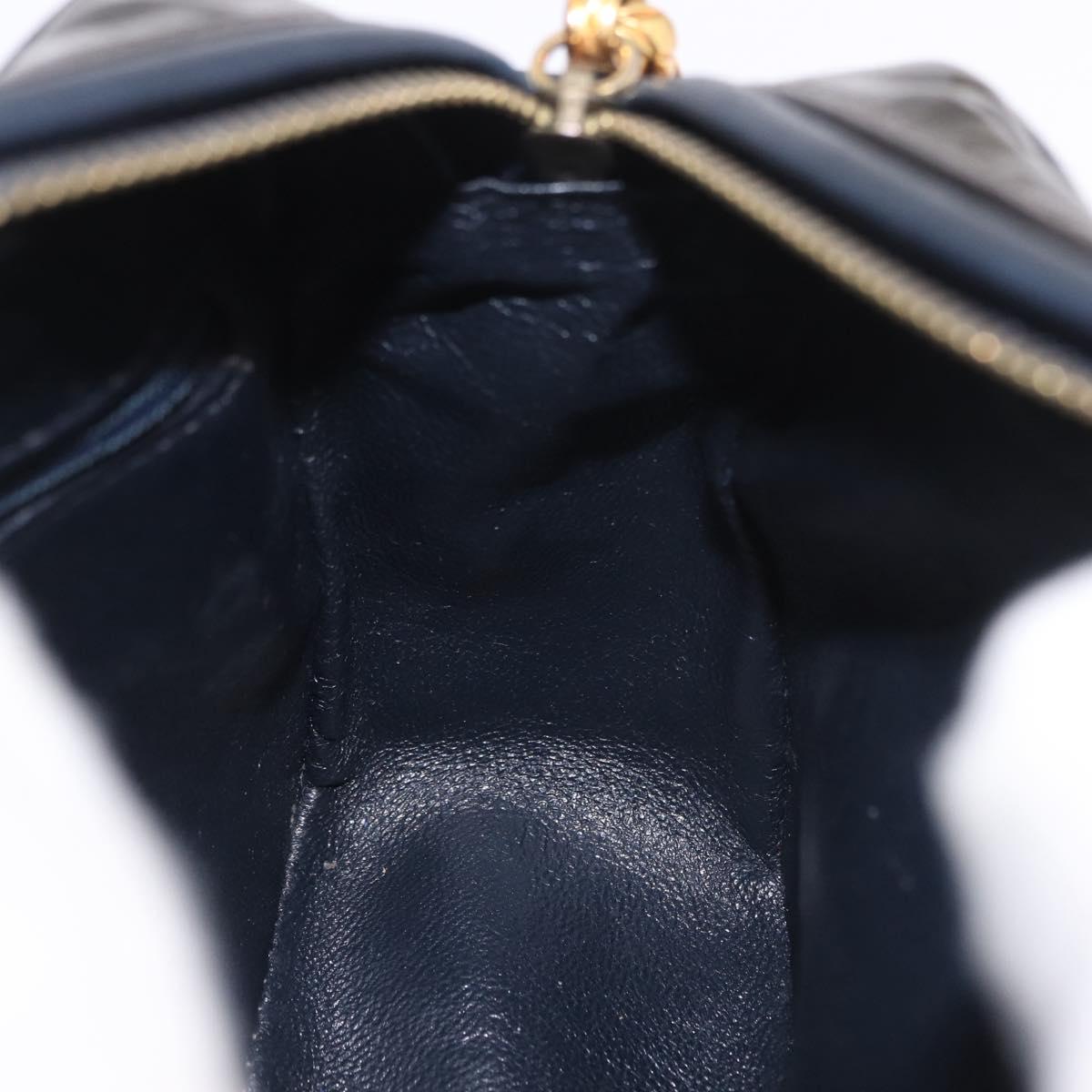 CHANEL Matelasse Chain Shoulder Bag Patent Leather Black Gold CC Auth 190323