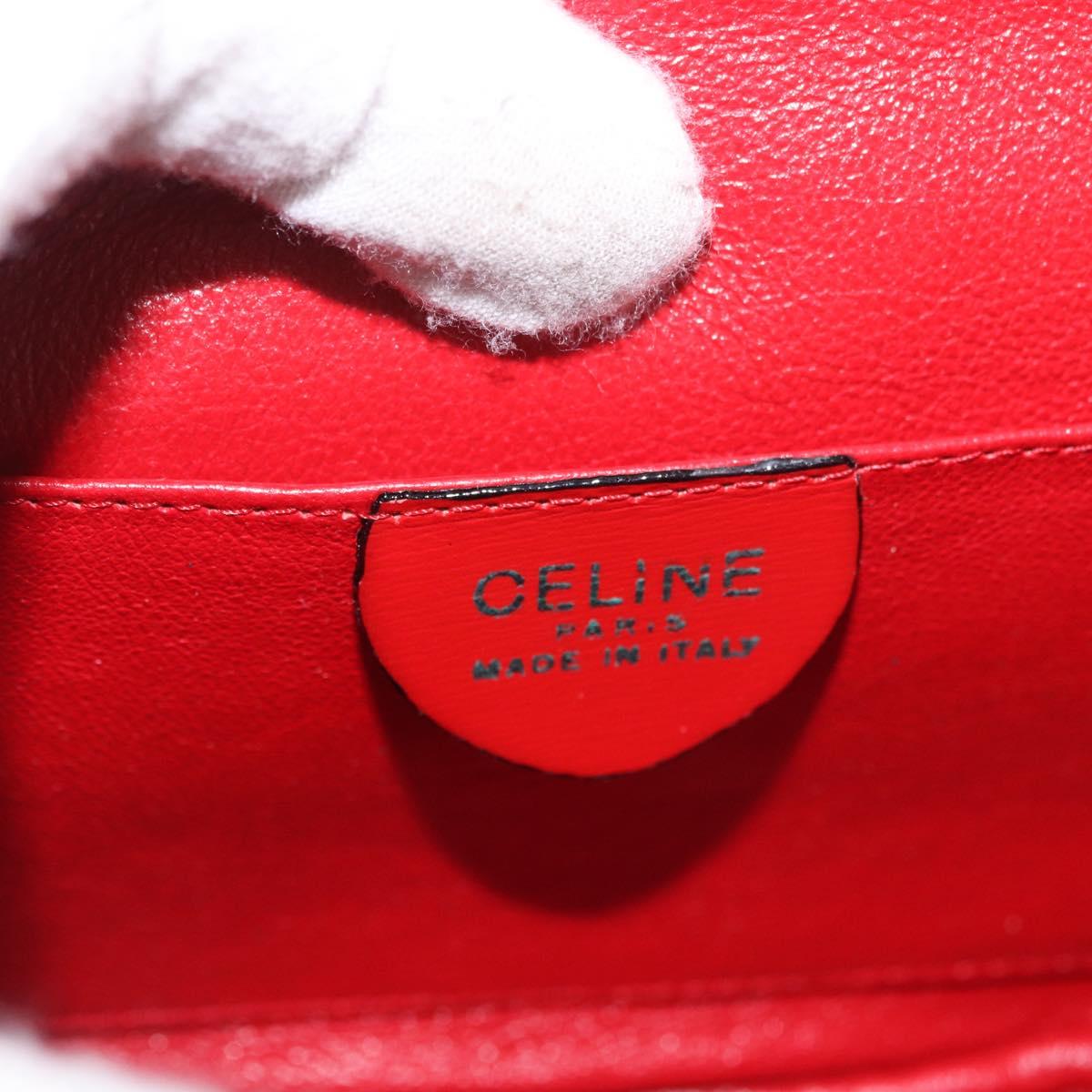 CELINE Shoulder Bag Satin Green Gold Auth 190325
