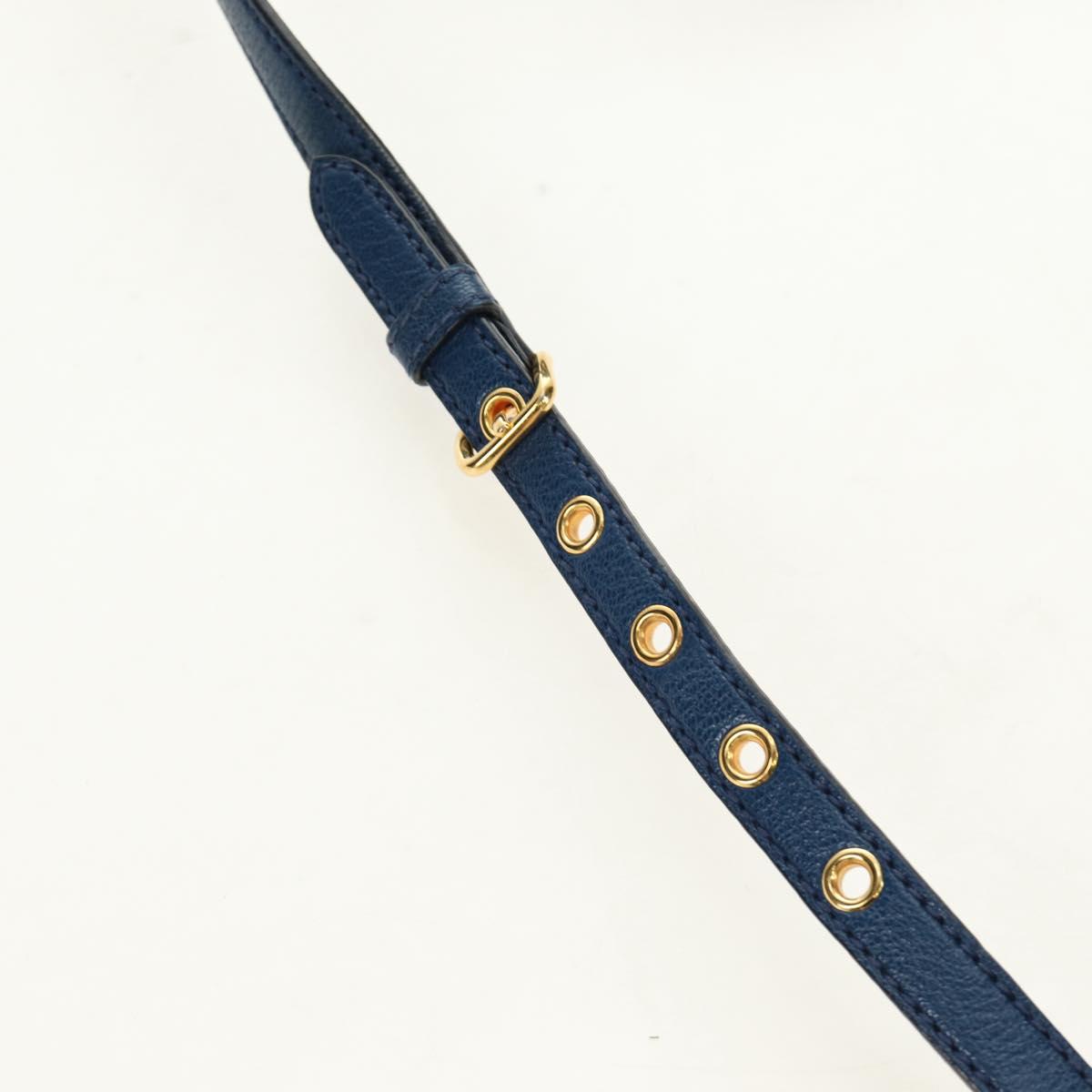 Miu Miu Hand Bag Leather 2way Blue Gold Auth 190326M