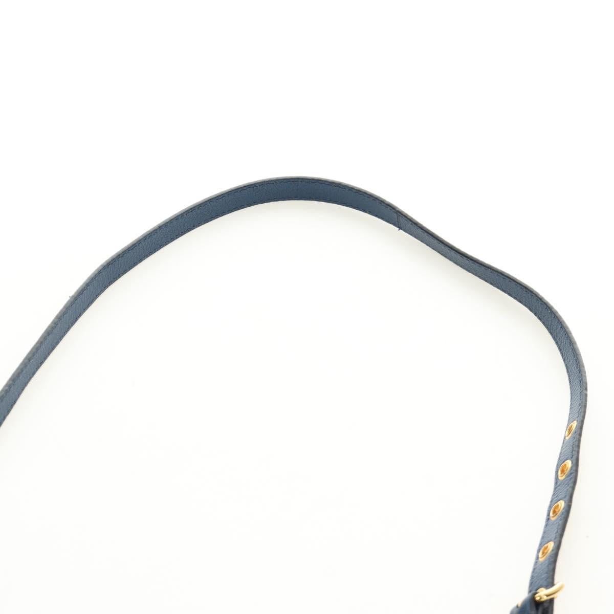 Miu Miu Hand Bag Leather 2way Blue Gold Auth 190326M