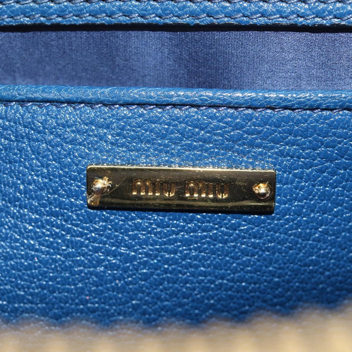 Miu Miu Hand Bag Leather 2way Blue Gold Auth 190326M