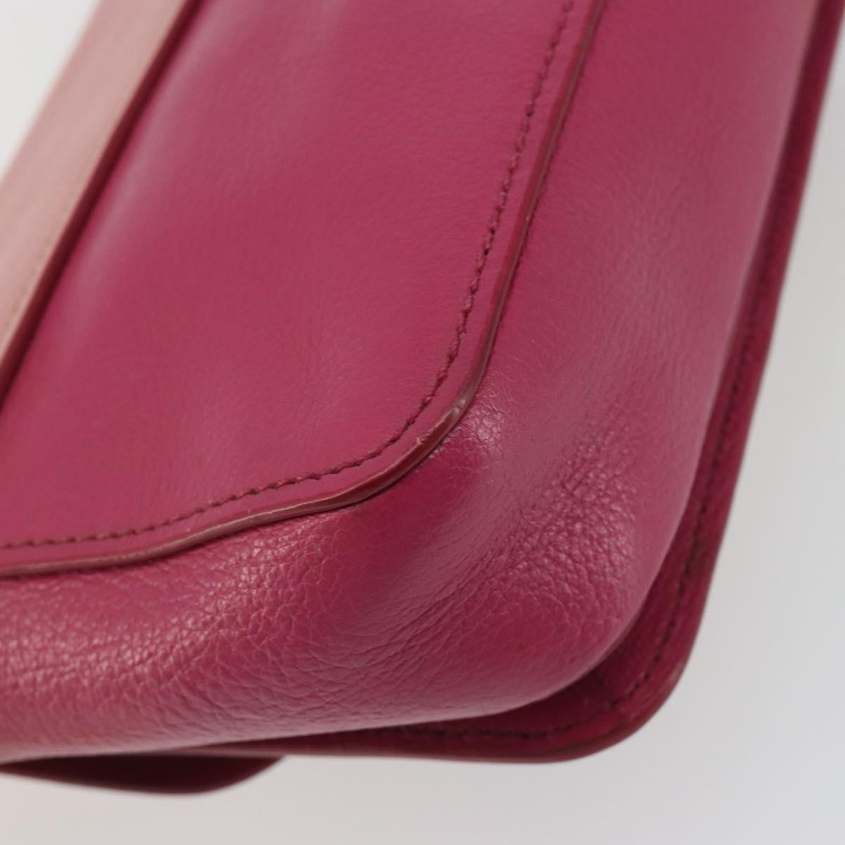 Miu Miu Shoulder Bag Leather Pink Gold Auth 190333A