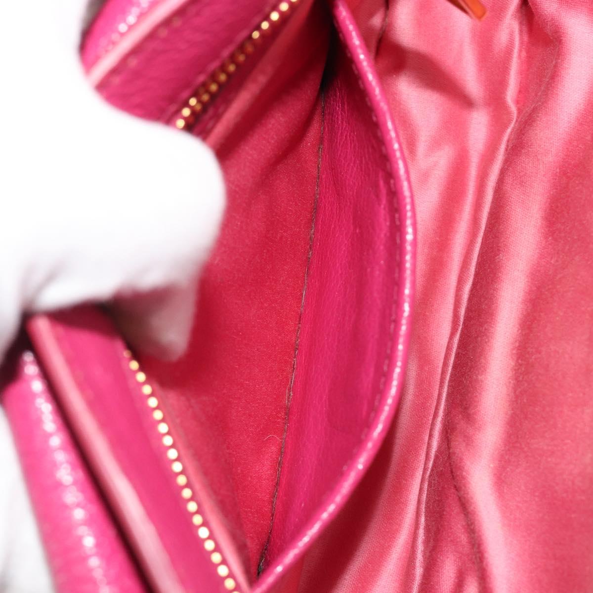 Miu Miu Shoulder Bag Leather Pink Gold Auth 190333A