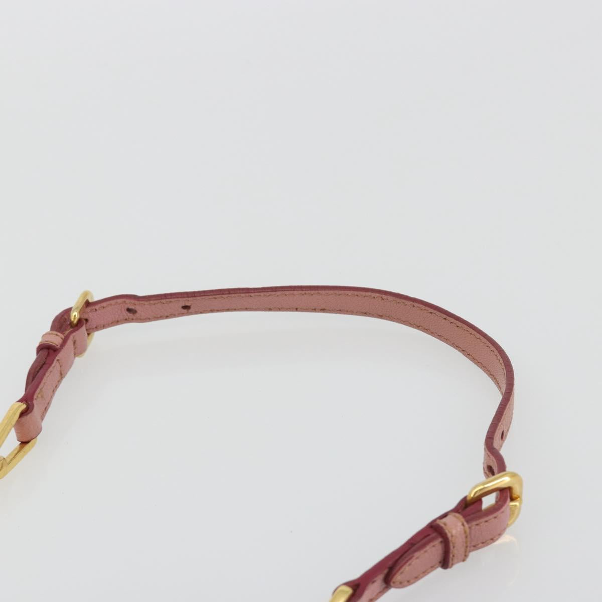 Miu Miu Shoulder Bag Leather Pink Gold Auth 190333A