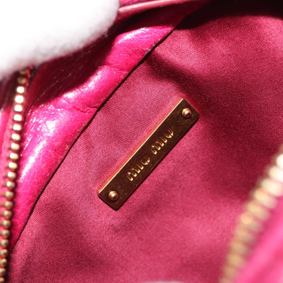 Miu Miu Matelasse Shoulder Bag Leather Pink Gold Auth 190334A