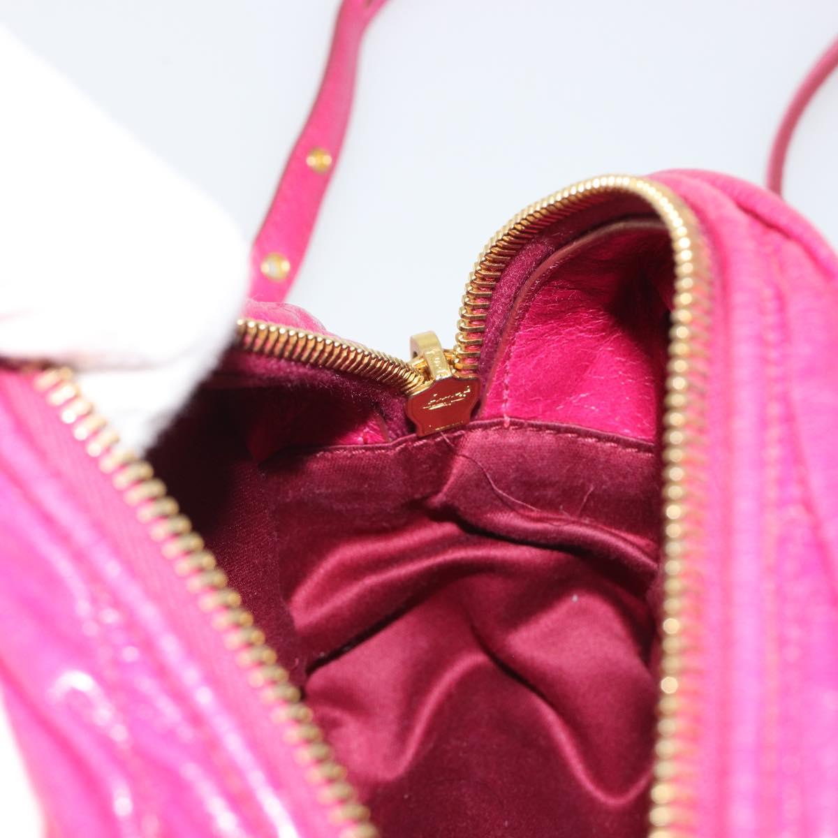 Miu Miu Matelasse Shoulder Bag Leather Pink Gold Auth 190334A