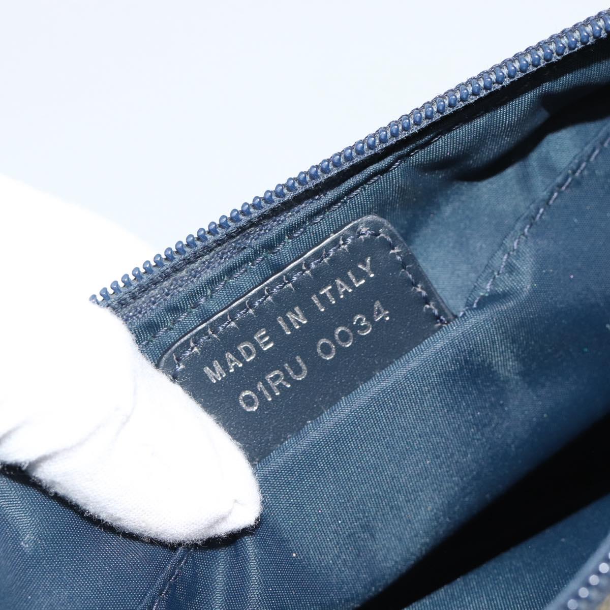 Christian Dior Trotter Canvas Accessory Pouch Navy Silver Auth 190335A