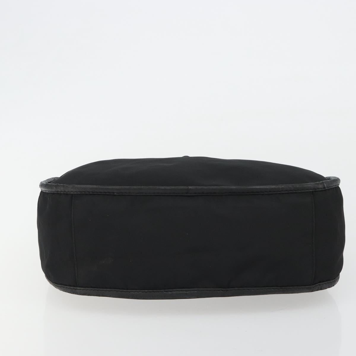 PRADA Shoulder Bag Nylon Black Silver Auth 190337A