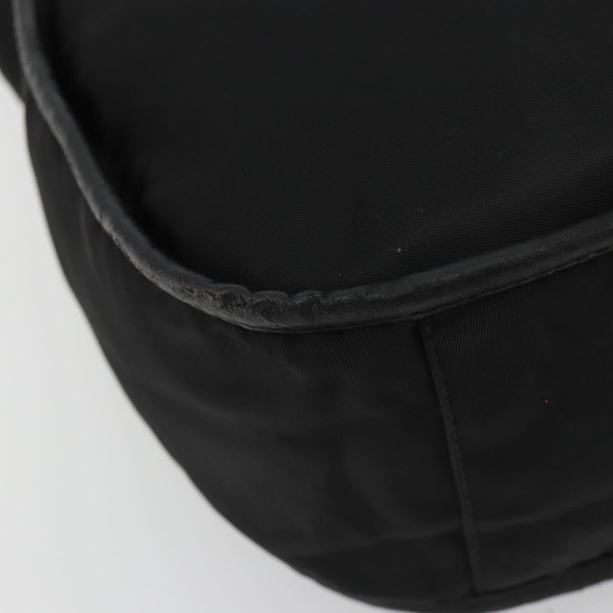 PRADA Shoulder Bag Nylon Black Silver Auth 190337A