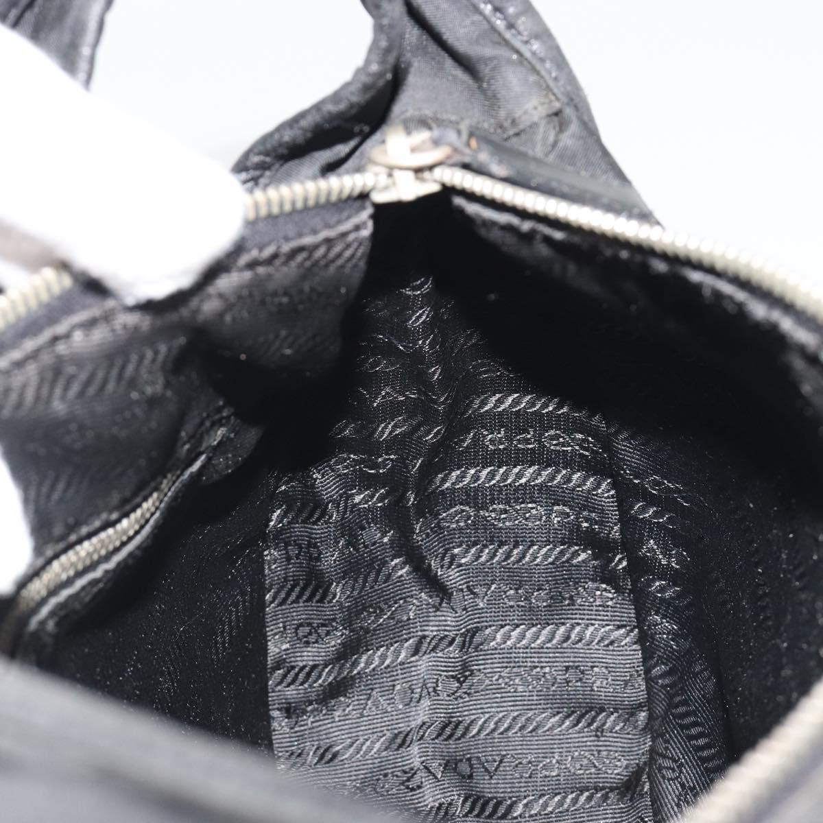 PRADA Shoulder Bag Nylon Black Silver Auth 190337A