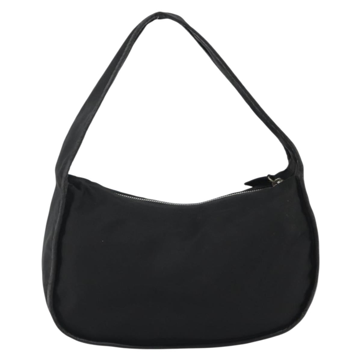 PRADA Shoulder Bag Nylon Black Silver Auth 190337A