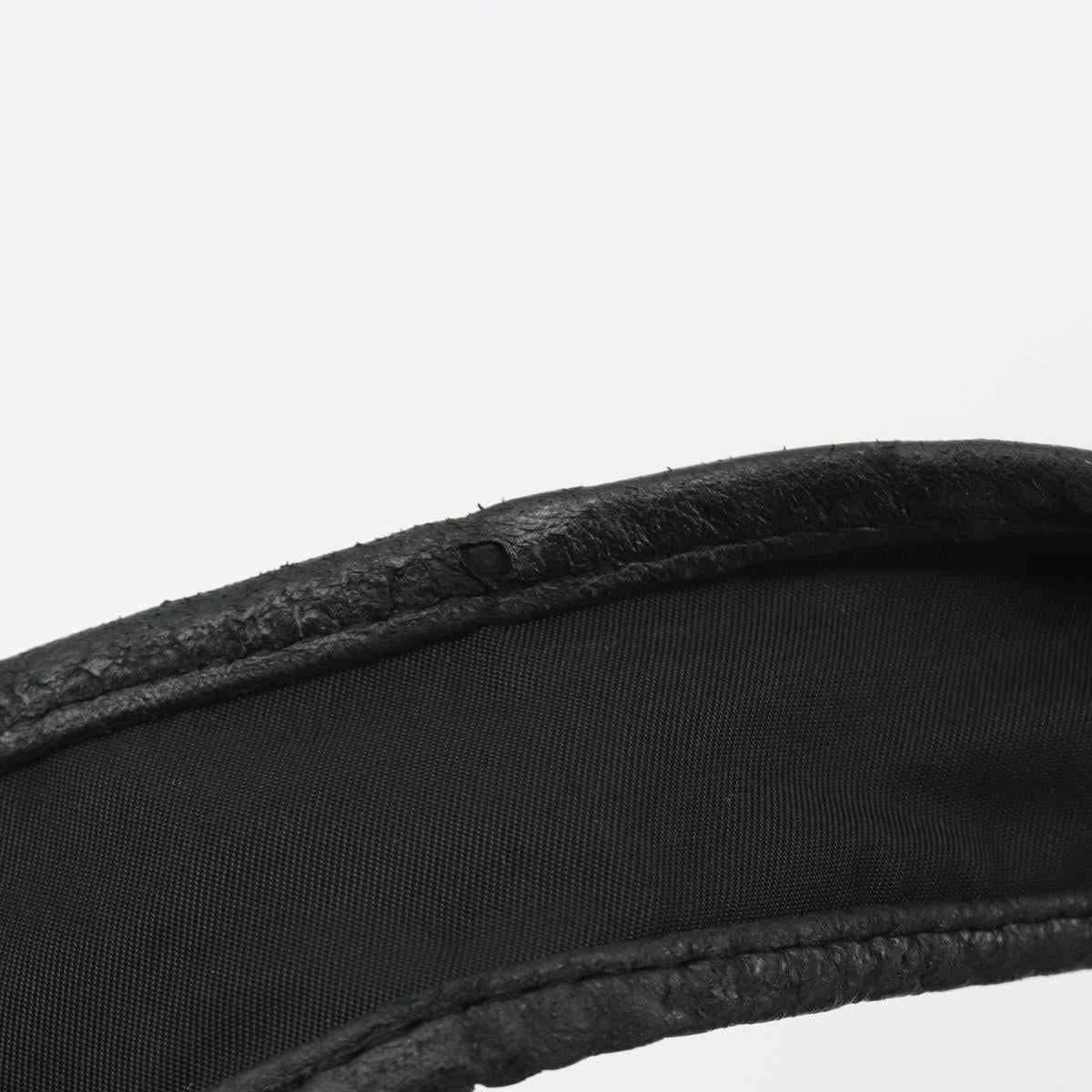 PRADA Shoulder Bag Nylon Black Silver Auth 190337A