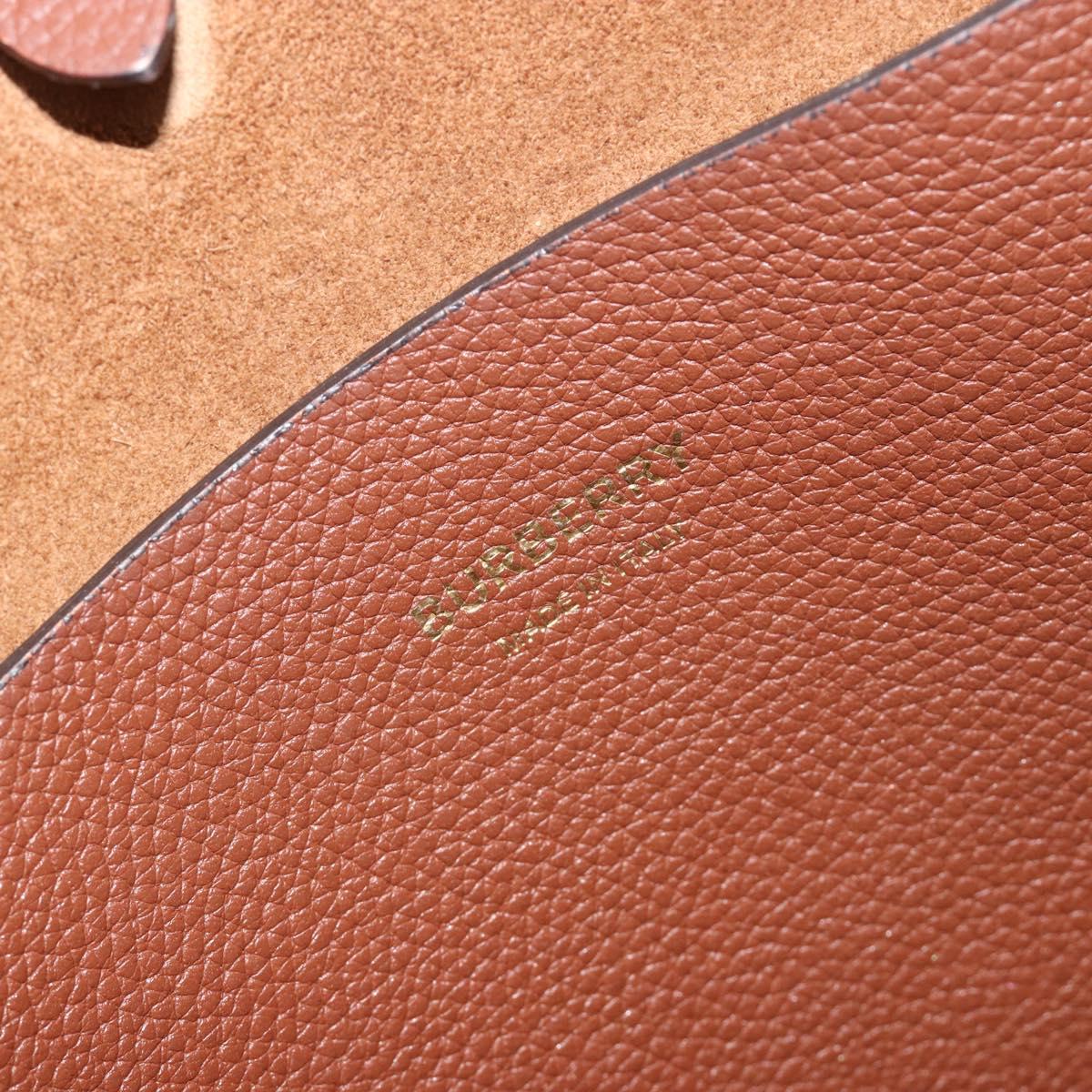 BURBERRY Shoulder Bag Leather Brown Gold Auth 190339A