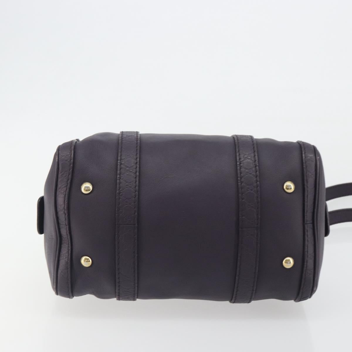 GUCCI GG Canvas Guccissima Boston Bag Leather Purple Gold 269876 Auth 190349A