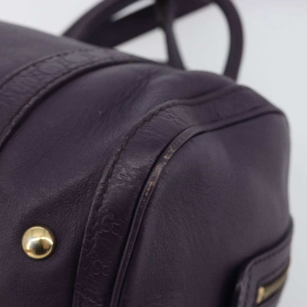 GUCCI GG Canvas Guccissima Boston Bag Leather Purple Gold 269876 Auth 190349A