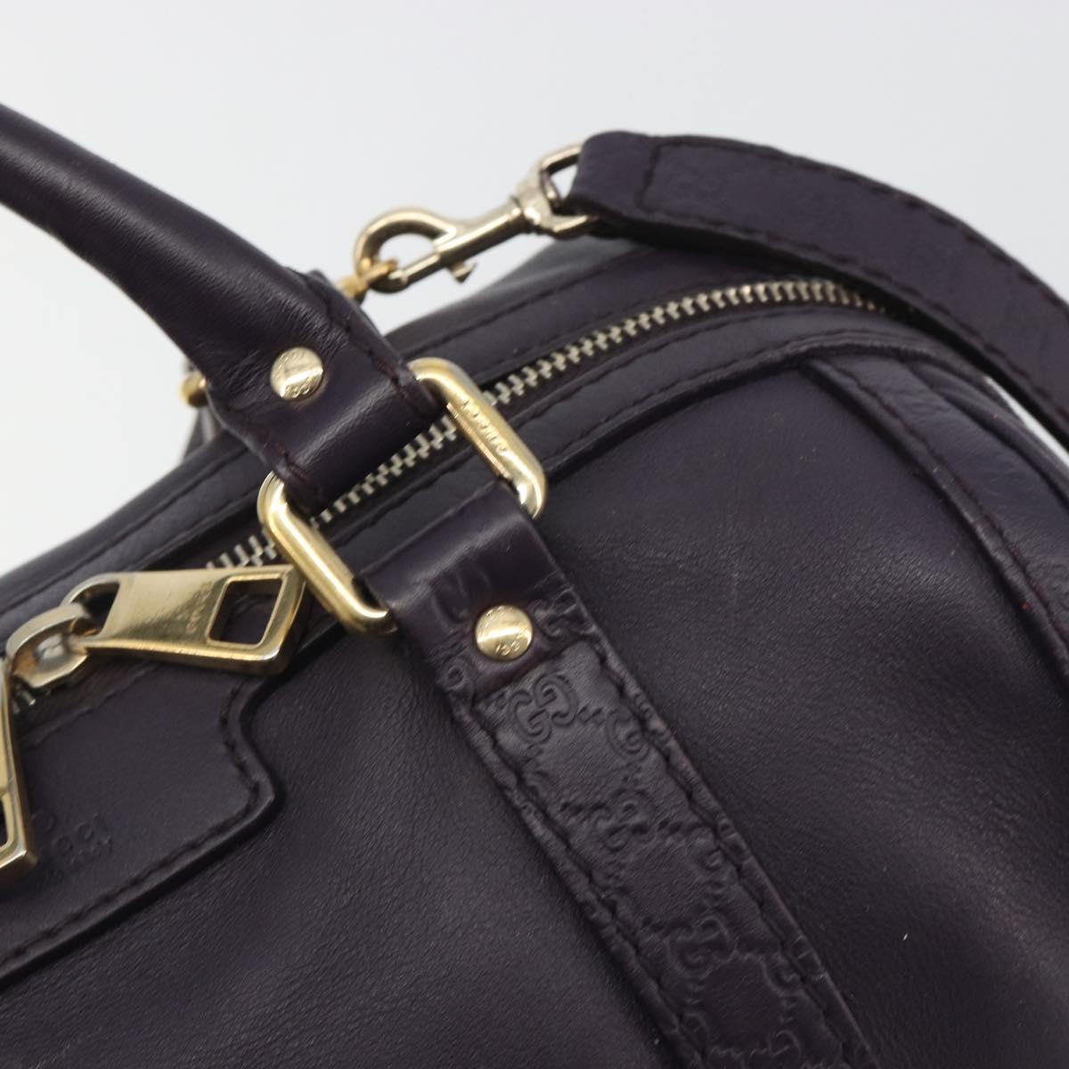 GUCCI GG Canvas Guccissima Boston Bag Leather Purple Gold 269876 Auth 190349A