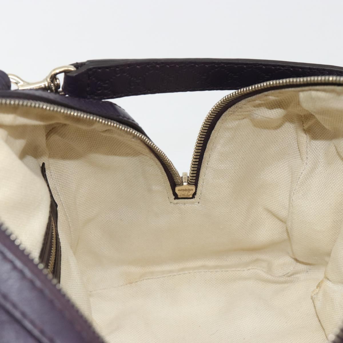 GUCCI GG Canvas Guccissima Boston Bag Leather Purple Gold 269876 Auth 190349A