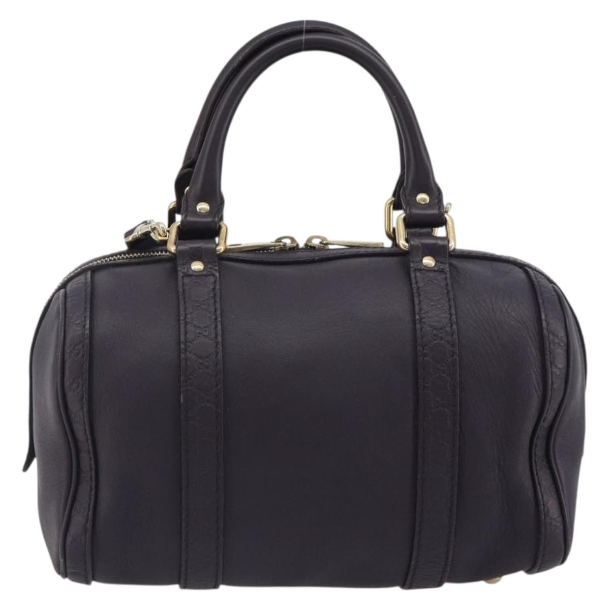 GUCCI GG Canvas Guccissima Boston Bag Leather Purple Gold 269876 Auth 190349A