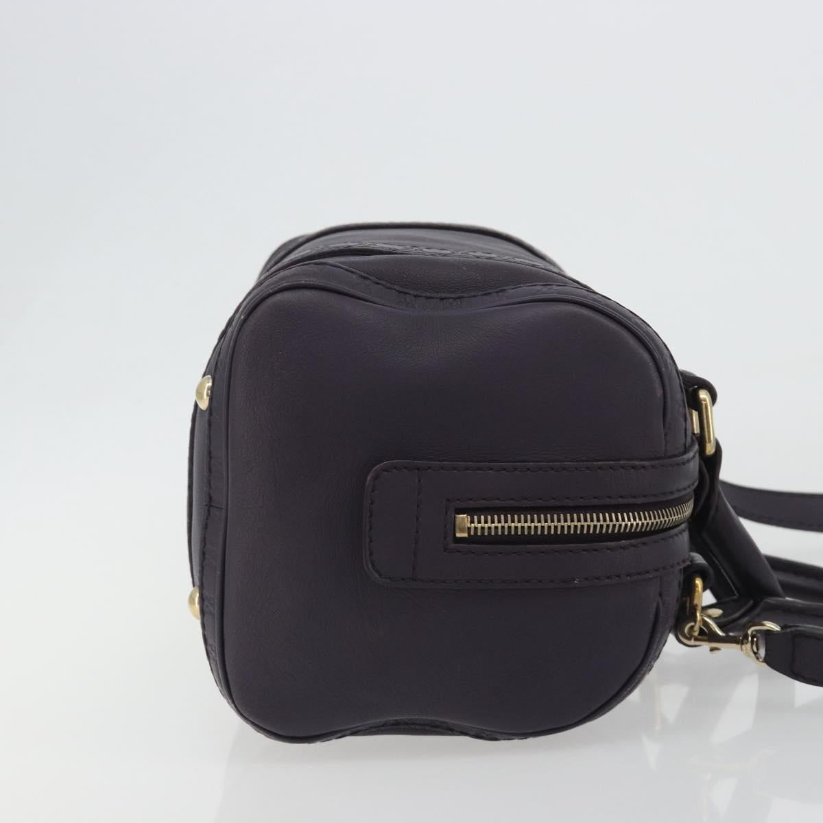 GUCCI GG Canvas Guccissima Boston Bag Leather Purple Gold 269876 Auth 190349A
