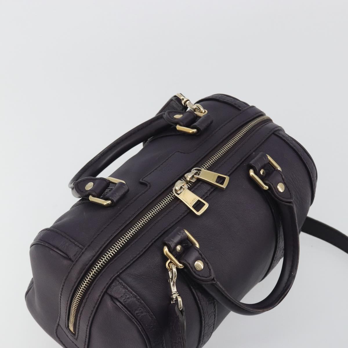 GUCCI GG Canvas Guccissima Boston Bag Leather Purple Gold 269876 Auth 190349A