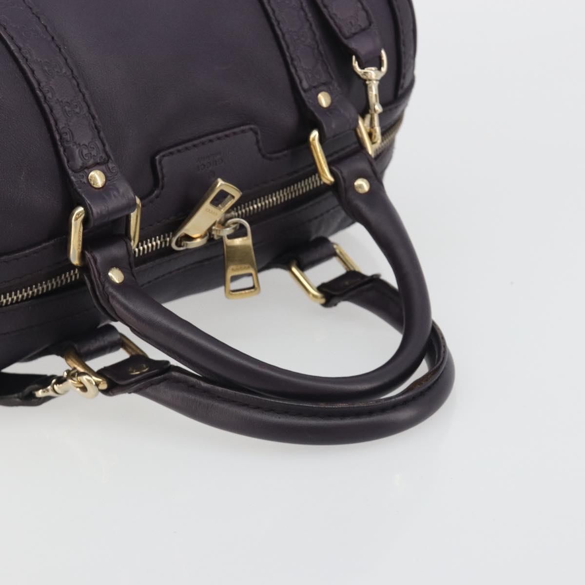 GUCCI GG Canvas Guccissima Boston Bag Leather Purple Gold 269876 Auth 190349A
