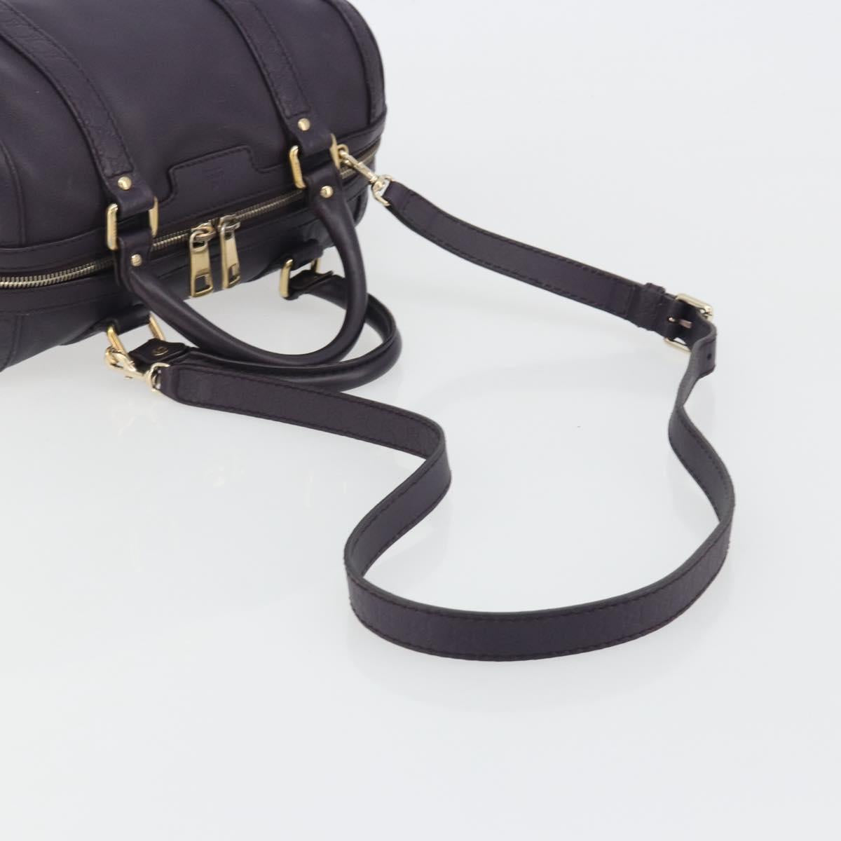 GUCCI GG Canvas Guccissima Boston Bag Leather Purple Gold 269876 Auth 190349A