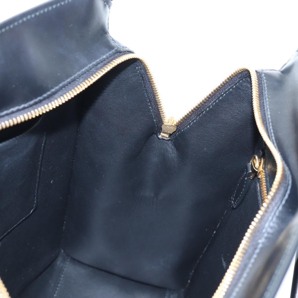 PRADA Shoulder Bag Leather Black Gold Auth 190350V