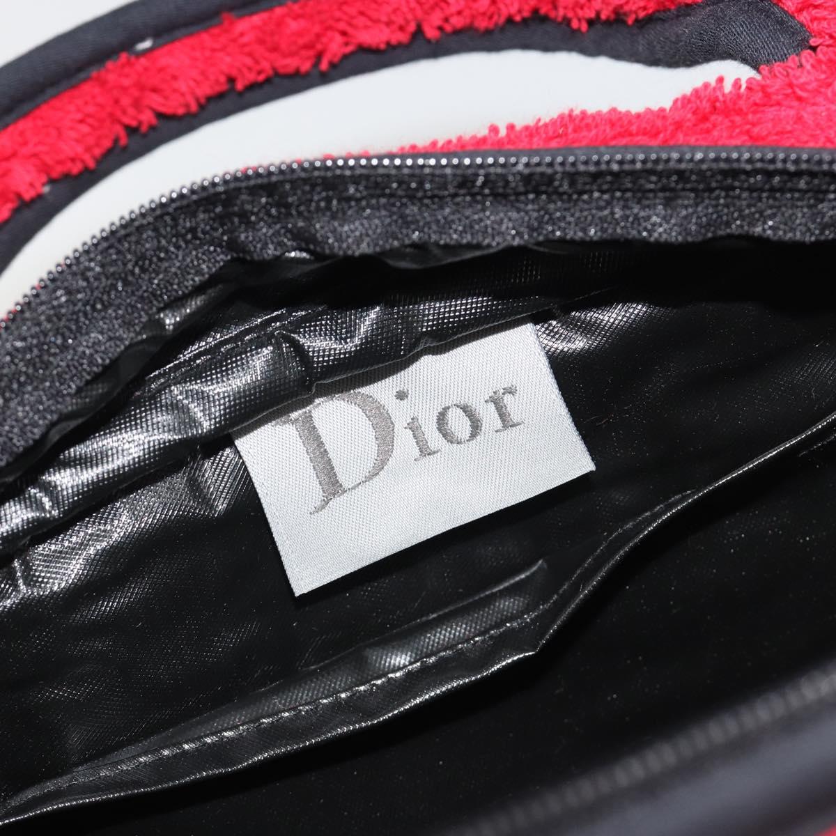 Christian Dior Hand Bag Pile Red Auth 190355A