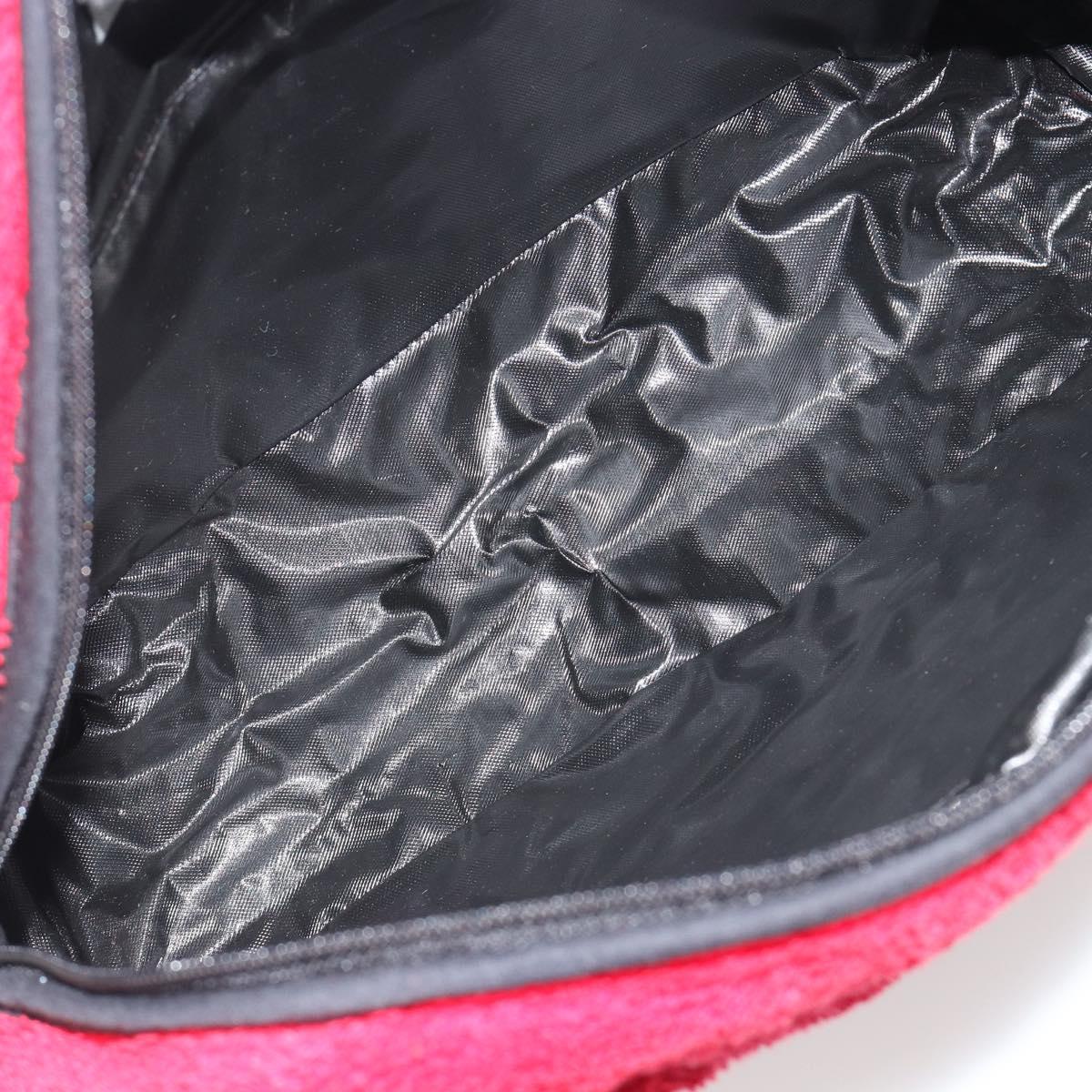 Christian Dior Hand Bag Pile Red Auth 190355A