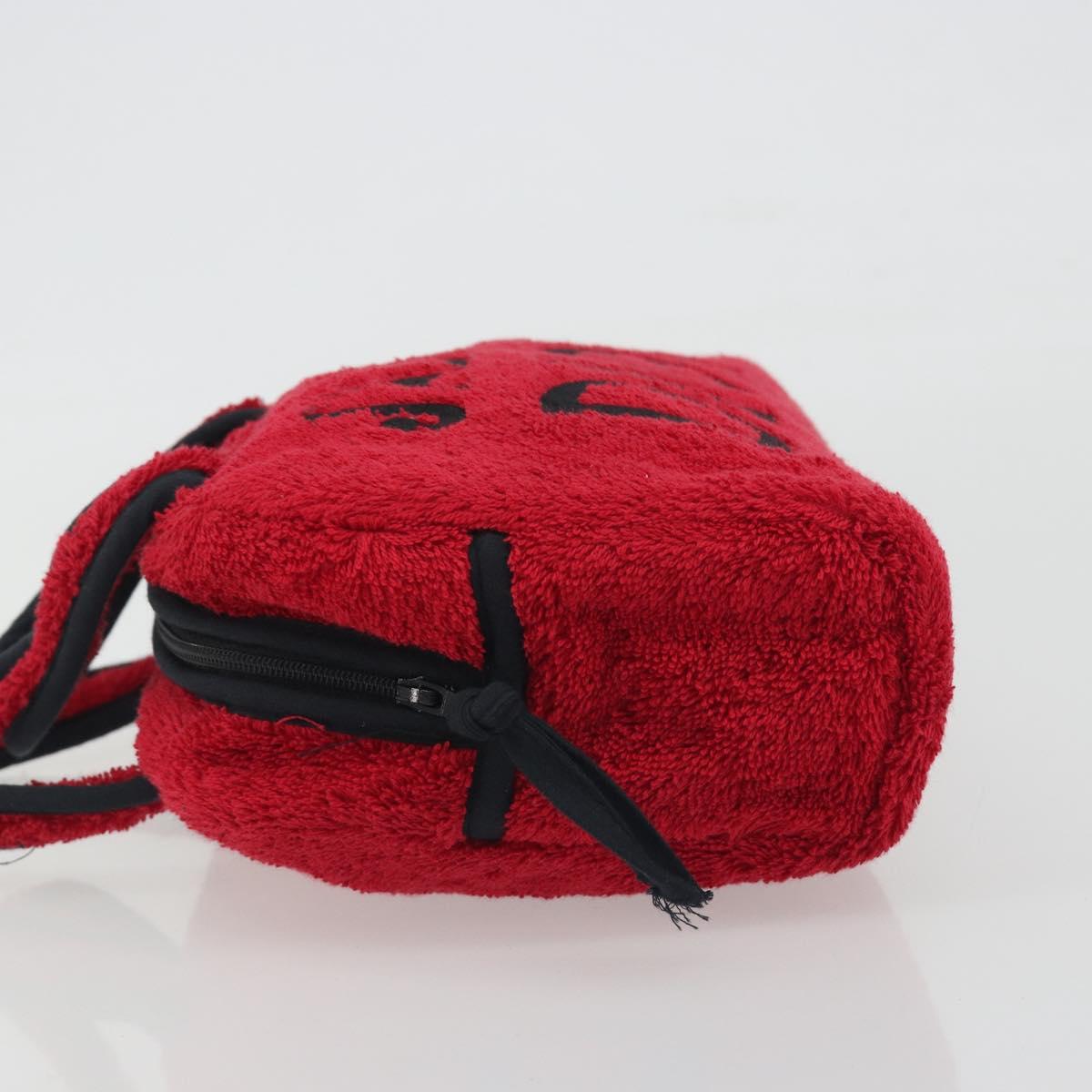 Christian Dior Hand Bag Pile Red Auth 190355A